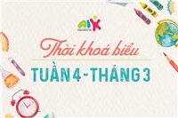 Thời khoá biểu tuần 4 tháng 3 năm 2024